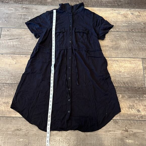 Torrid Women's Mini Twill Drawstring Shirt Dress Deep Black Size 1X - Picture 5 of 10
